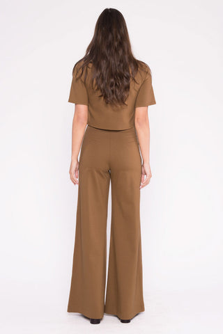 Ripley Rader Ponte Knit Wide Leg Crop Camel