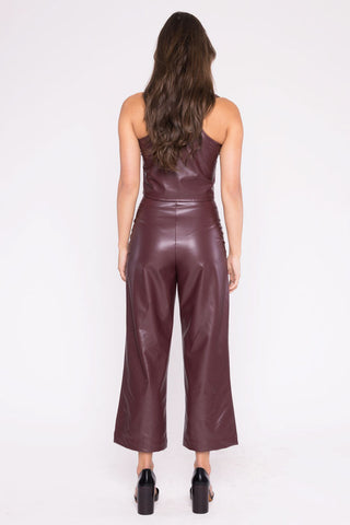 Ripley Rader Vegan Leather Straight Leg Crop Oxblood