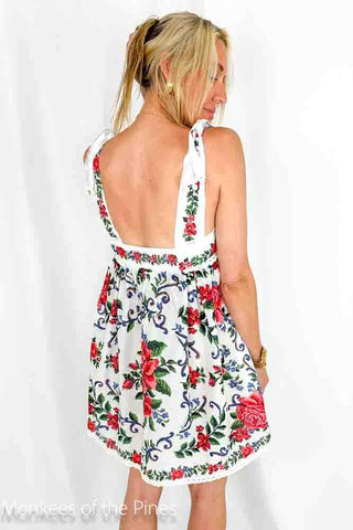 Farm Rio Flower Tapestry Mini Dress