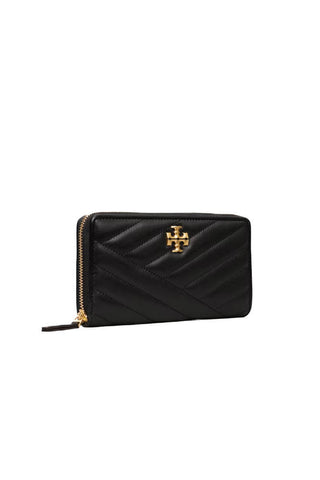 Kira Chevron Zip Continental Wallet Black