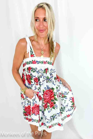Farm Rio Flower Tapestry Mini Dress