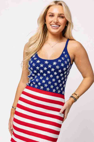 Queen of Sparkles Flag Midi Dress