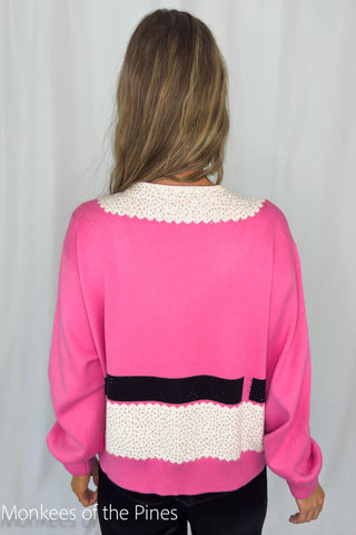 Queen of Sparkles Pink Santa's Coat Cardigan