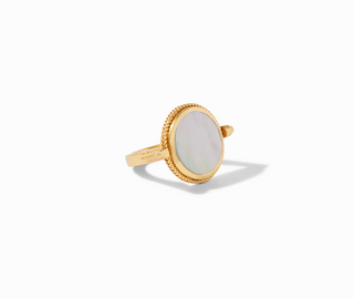 Coin Revolving Ring Gold Mother Of Pearl