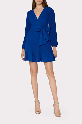 Milly Liv Pleat Dress Royal Blue