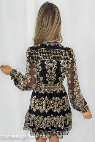 Halebob Velvet Print Dress
