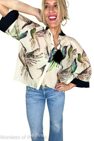 Psophia Hummingbird Top Ivory