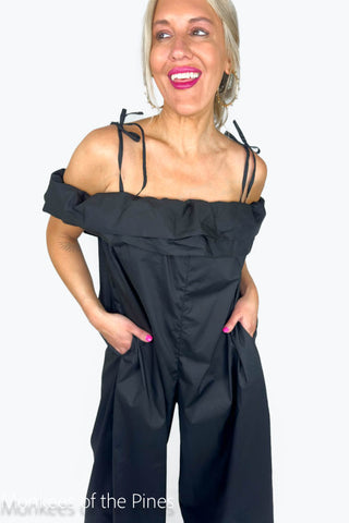 Psophia Ruffle Jumpsuit Black