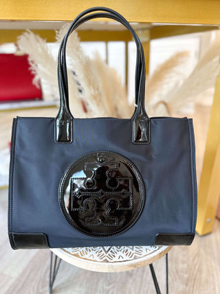 Ella Patent Small Tote Black