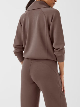 Spanx Air Essential Half Zip Truffle Brown