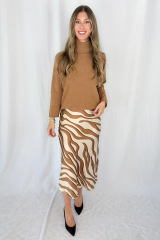 Lefeme Zebra Satin Skirt