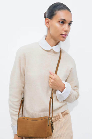 Tory Burch Perry Suede Crossbody Umber Caramel