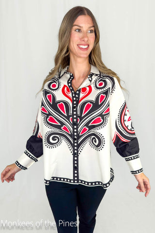 Farm Rio Anika Winter White Top