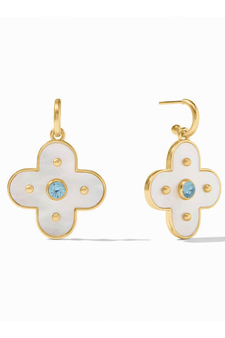 Colette Statement Hoop & Charm Earring-Chalcedony Blue-OS