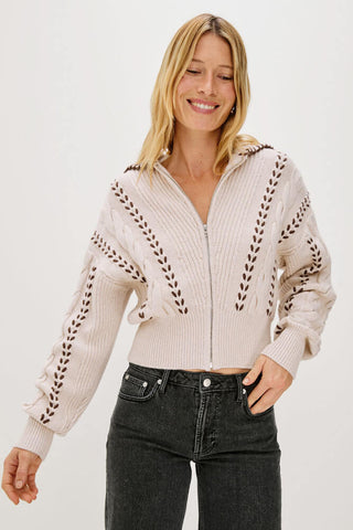 Rails Lune Sweater Oatmeal Brown Whip Stitch