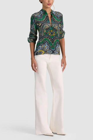 A+O Willa Placket Top Bon Voyage