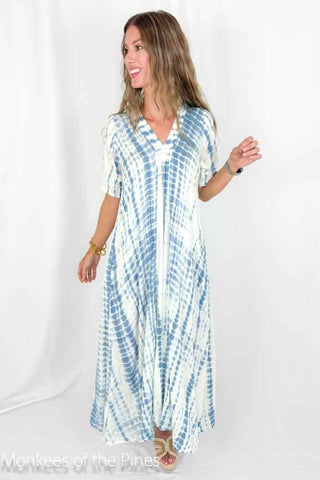 Cannes Maxi Dress Cloud Tie Dye