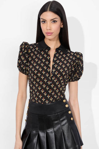 Alice + Olivia Willa Ember Blouse Queen Bee