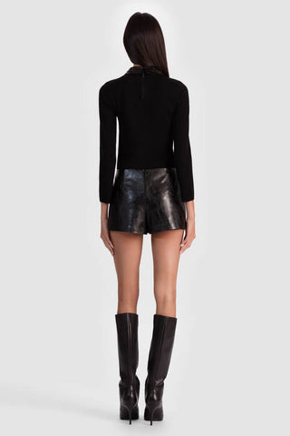 Porla Embellished Collar Pullover Black