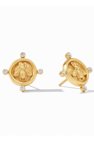 Bee Cameo Stud-Cubic Zirconia-OS