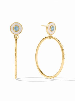 Colette Circle Earring Chalcedony Blue