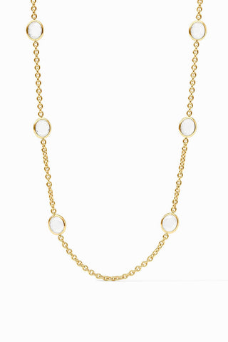 Laguna Stone Station Necklace-Clear Crystal-OS