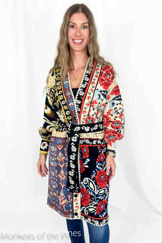 Farm Rio Patchwork Cardigan