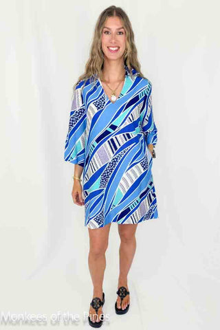 Blue Wave Tunic Dress