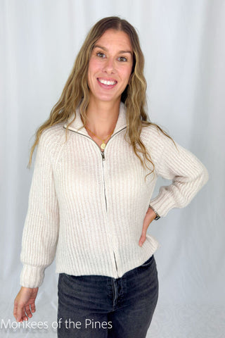 Wooden Ships Leopard Zip Cardi