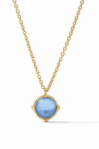 Honeybee Solitaire Necklace-Iridescent Chalcedony Blue-OS
