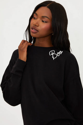 Beach Riot Devyn Oversized Sweatshirt Boo Black