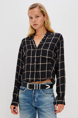 Rails Malin Woven Top Onyx Sand Birch