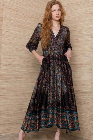 Halebob Black Print Maxi