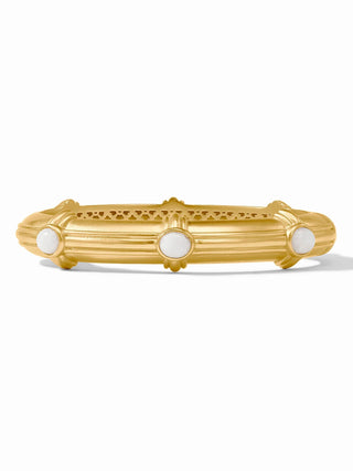Portofino Stone Hinge Bangle White Jade