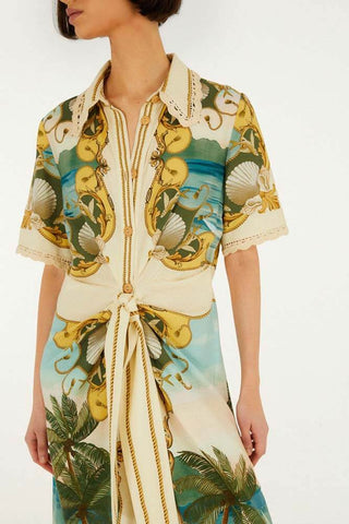 Farm Rio Royal Sea Multicolor Midi Dress