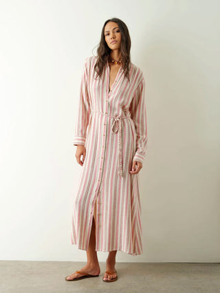 Bowen Dress Dusty Pink Stripe