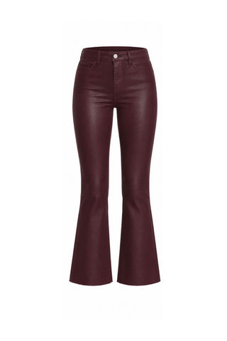 L'Agence Kendra Crop Flare Vegan Leather Pant