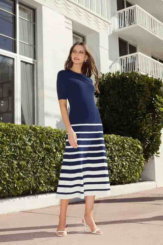 Casey Dress Navy Stripe