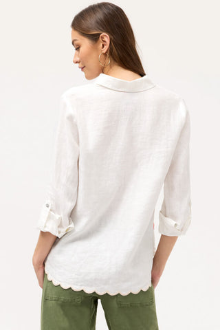 Francis Linen Top White