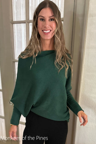 Lefeme Asymmetrical Sweater Hunter Green