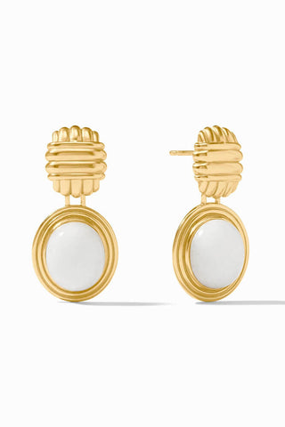 Portofino Stone Earring-White Jade-OS
