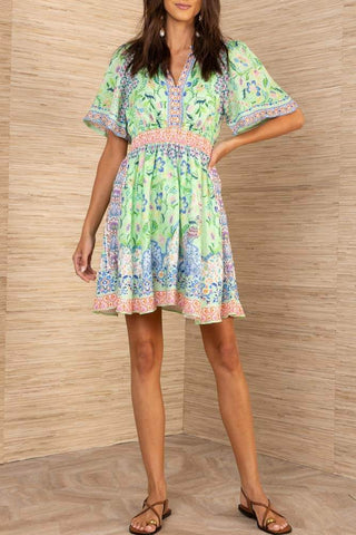 HaleBob Charity Washed Linen Dress Green