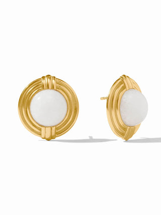 Portofino Statement Stone Stud White Jade