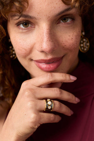 Julie Vos Tribeca Ring Pearl 6/7