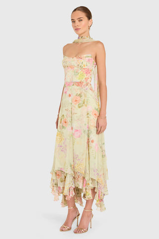 Amanda Uprichard Monterey Dress with Scarf Endive Multi