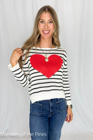 Wooden Ships Amelie Heart Crewneck Sweater