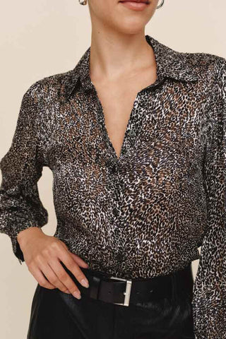 Bella Dahl Silver Leopard Blouse