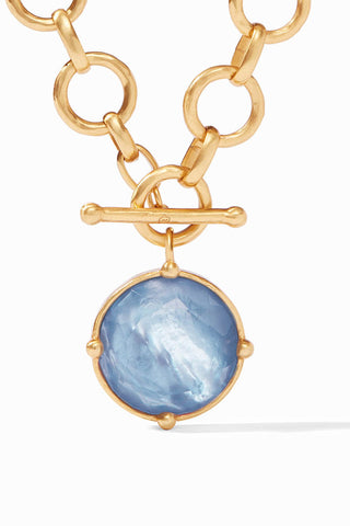 Honeybee Statement Necklace-Iridescent Chalcedony Blue-OS