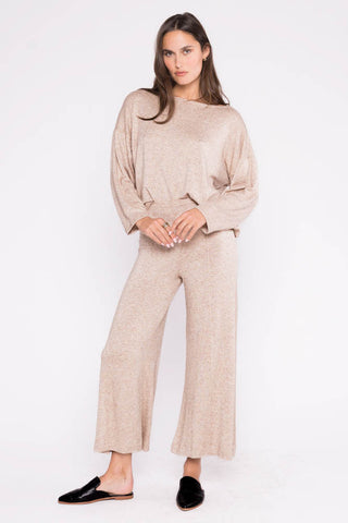 Ripley Rader Sweater Knit Wide Leg Crop Oatmeal