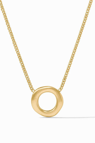 Wave Circle Delicate Necklace-Gold-OS